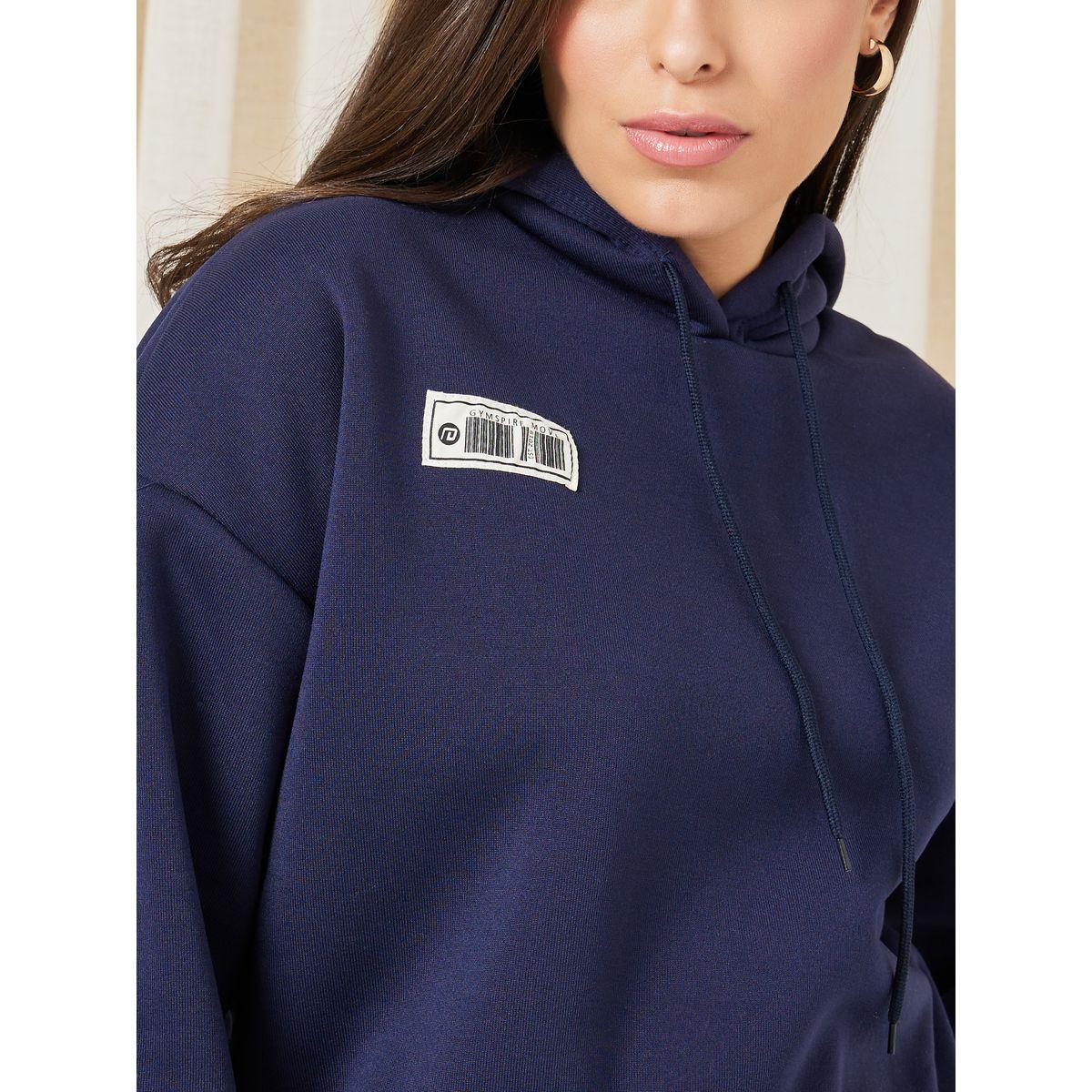 Styli Unwind Terry Fleece Gymspire Patch Kangaroo Pocket Hoodie & Jogger Lounge Set-women-clothing-coordsets-image-4