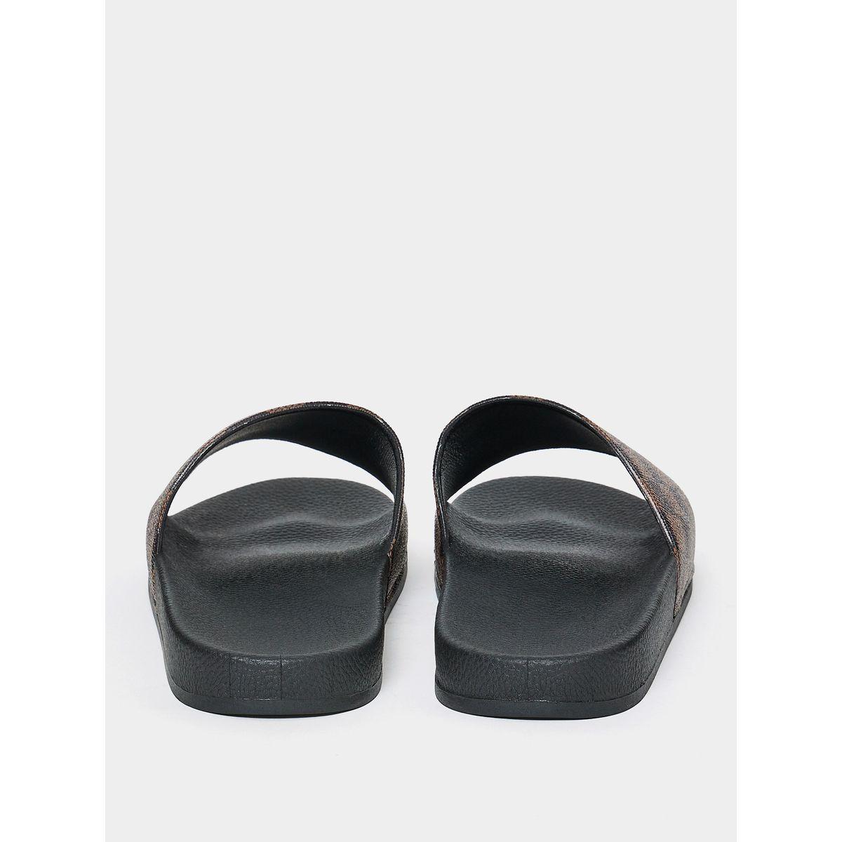 Styli Checked Pattern Strap Comfort Slides-men-shoes-flipflopsandslides-image-3