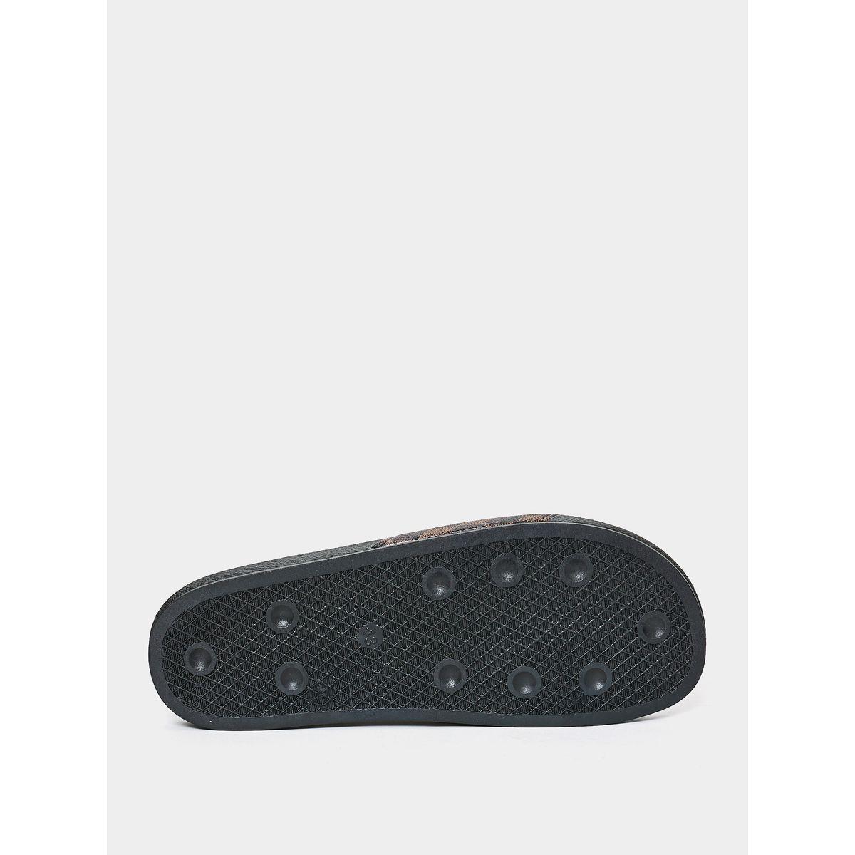 Styli Checked Pattern Strap Comfort Slides-men-shoes-flipflopsandslides-image-6