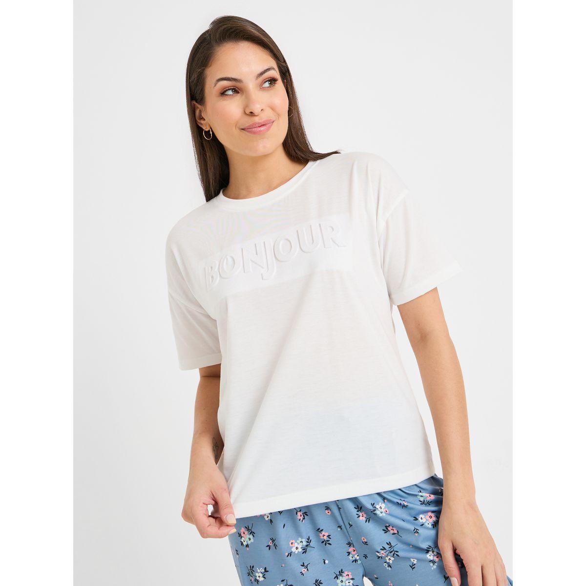 طقم بيجاما من ( تيشيرت + بنطال )-women-clothing-nightwear-pyjamas-longsets-image-3