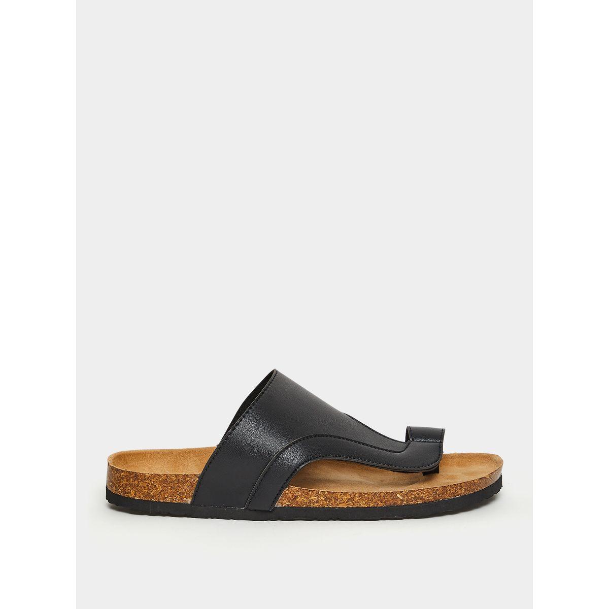 Styli Faux Leather Toe Ring Strap Casual Sandals-men-shoes-sandals-image-1