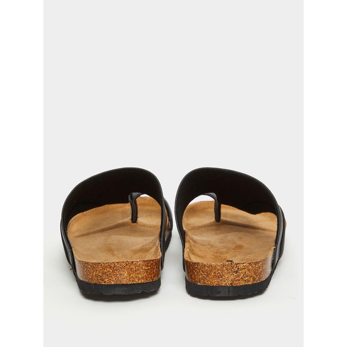 Styli Faux Leather Toe Ring Strap Casual Sandals-men-shoes-sandals-image-3