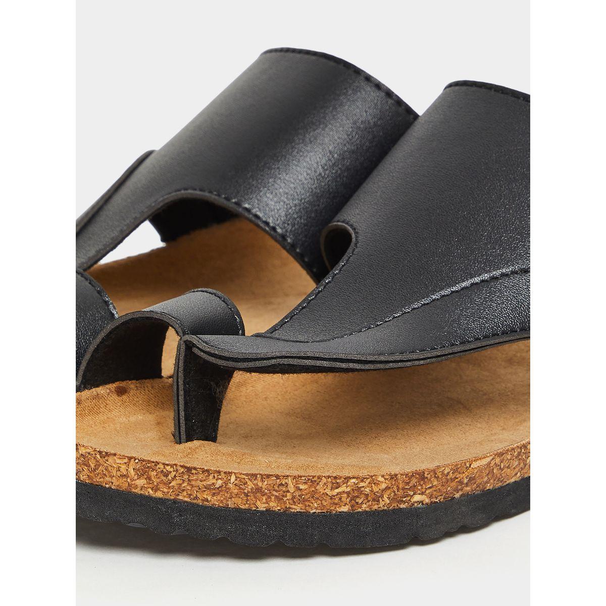Styli Faux Leather Toe Ring Strap Casual Sandals-men-shoes-sandals-image-5
