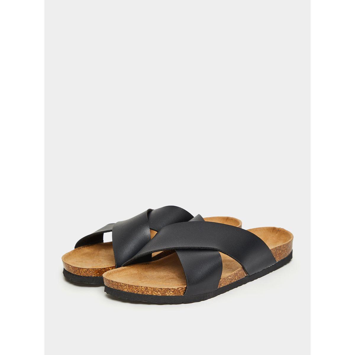 Styli Faux Leather Criss Cross Strap Casual Sandals-men-shoes-sandals-image-2