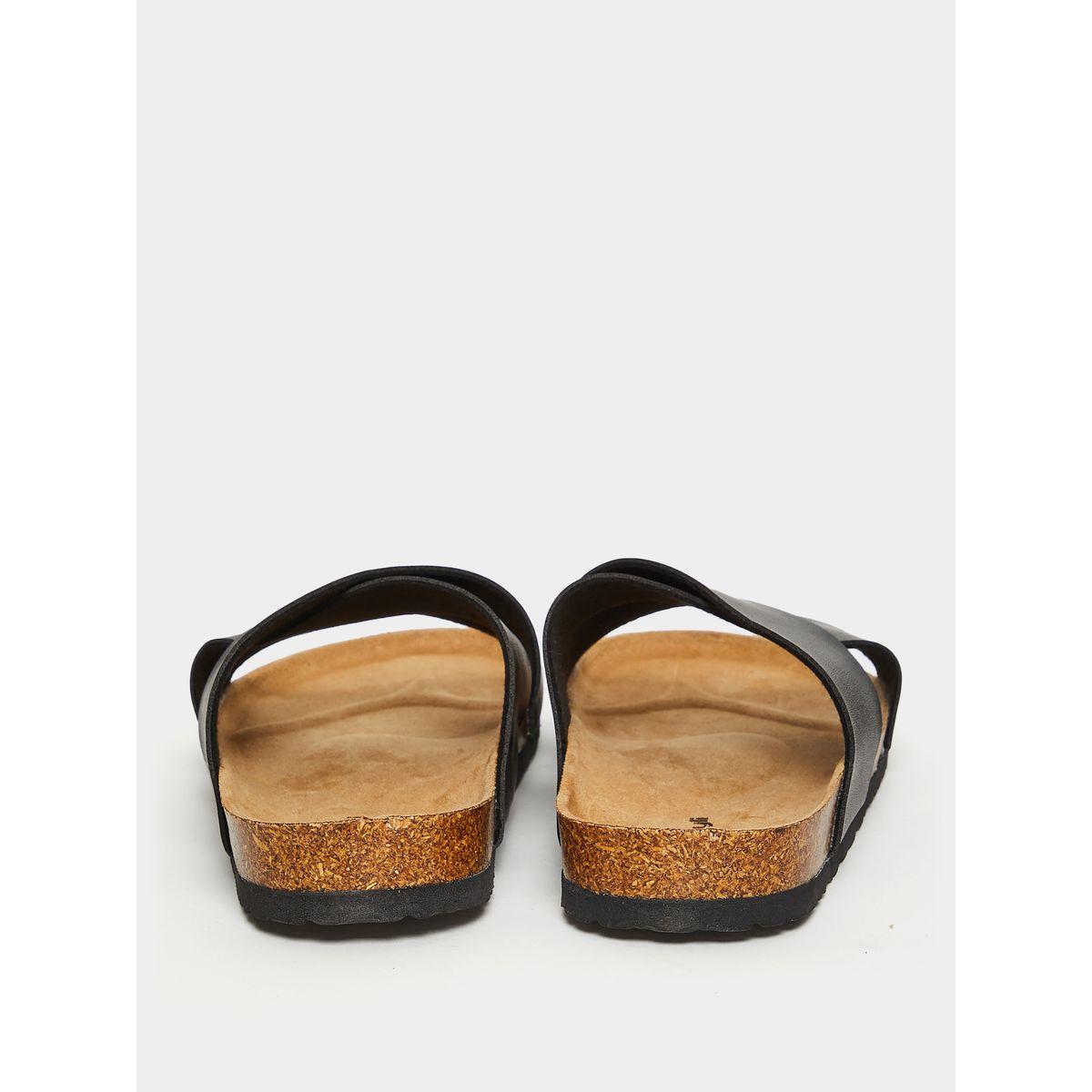 Styli Faux Leather Criss Cross Strap Casual Sandals-men-shoes-sandals-image-3