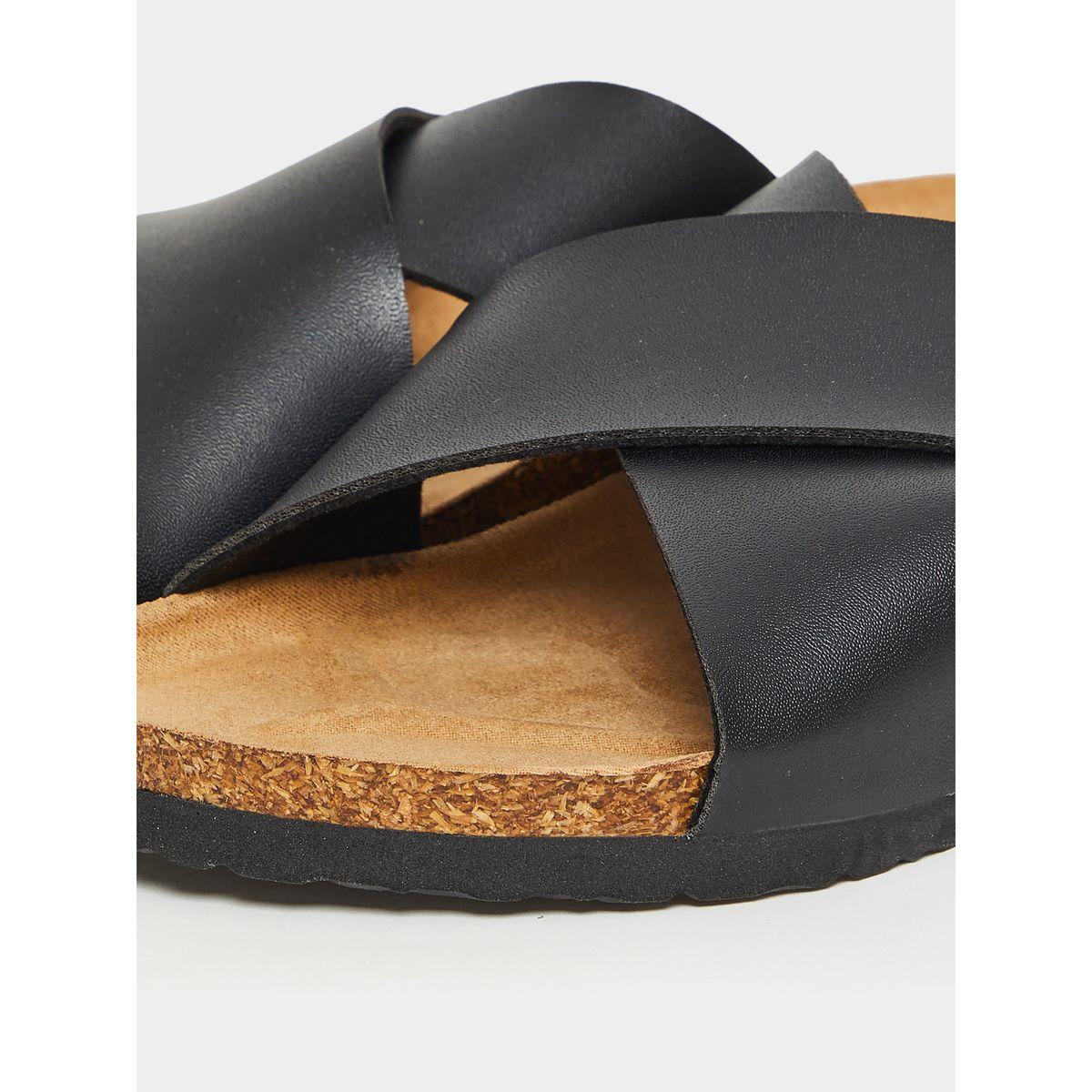 Styli Faux Leather Criss Cross Strap Casual Sandals-men-shoes-sandals-image-5