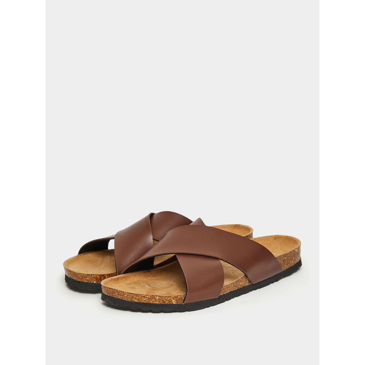 Styli Faux Leather Criss Cross Strap Sandals-men-shoes-sandals-image-2