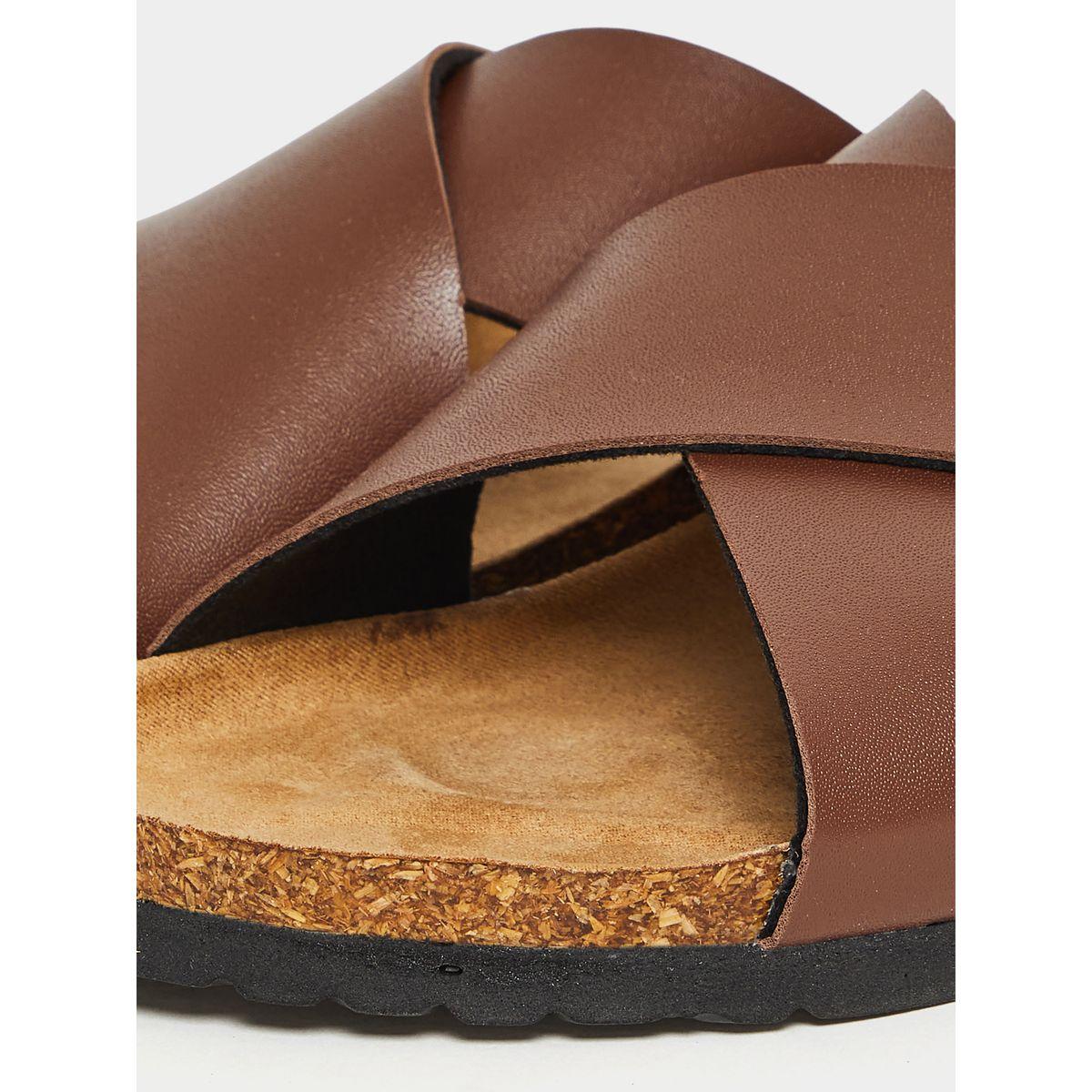 Styli Faux Leather Criss Cross Strap Sandals-men-shoes-sandals-image-5