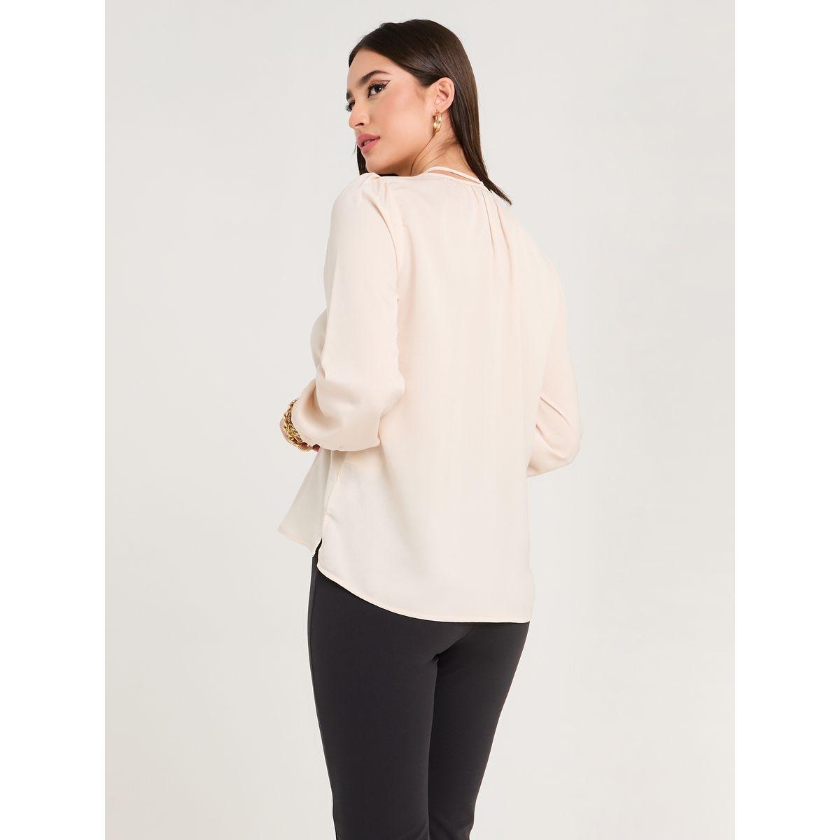 بلوزة كاجوال بياقة بأربطة-women-clothing-shirtsandblouses-blouses-image-4