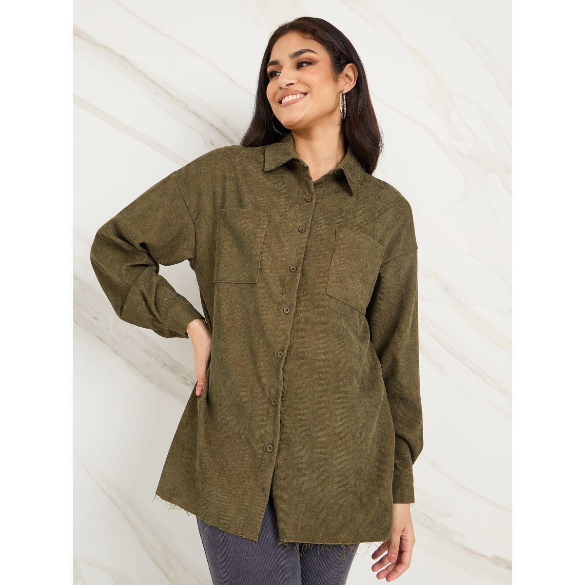 بلوزة كوردروي واسعة بأزرار غلق-women-clothing-shirtsandblouses-shirts-image-3