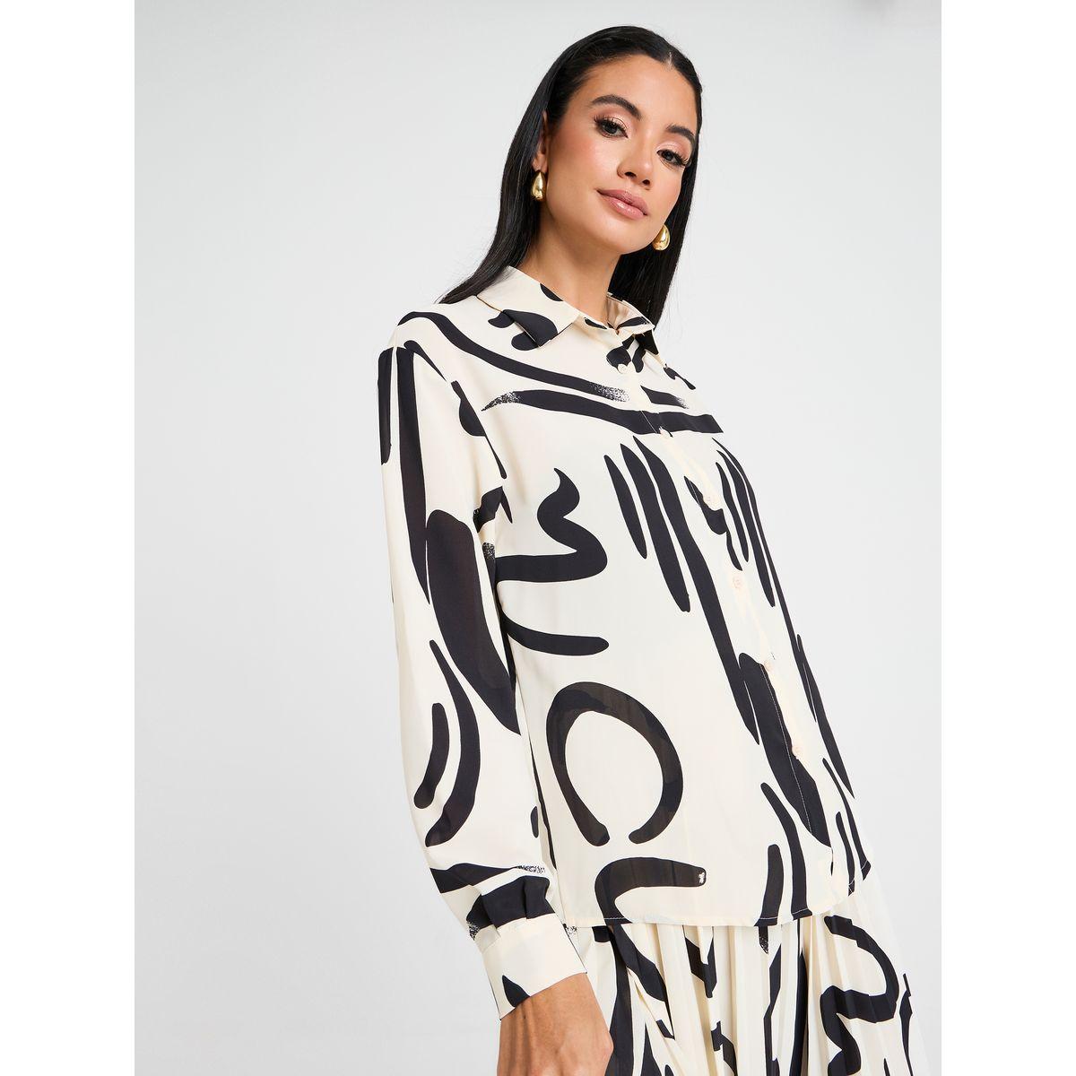 Styli Regular Fit Doodle Print Shirt-women-clothing-shirtsandblouses-shirts-image-3