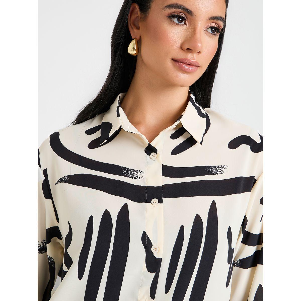 بلوزة كاجوال بقصة عادية-women-clothing-shirtsandblouses-shirts-image-4