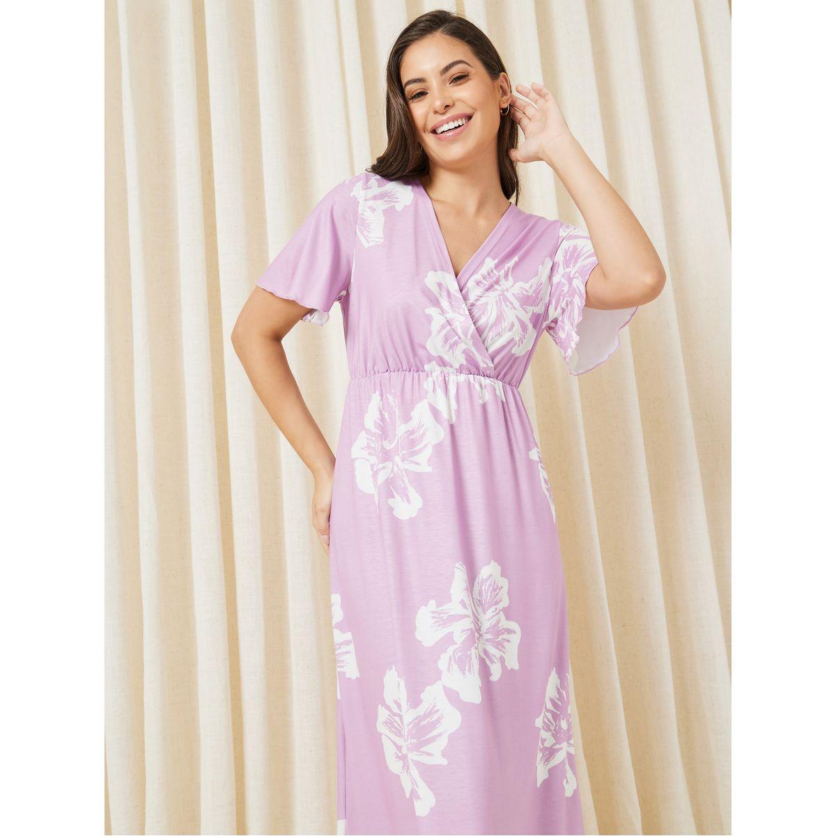 Styli Unwind Floral Print Wrap Over Nightdress-women-clothing-nightwear-nighties-image-3