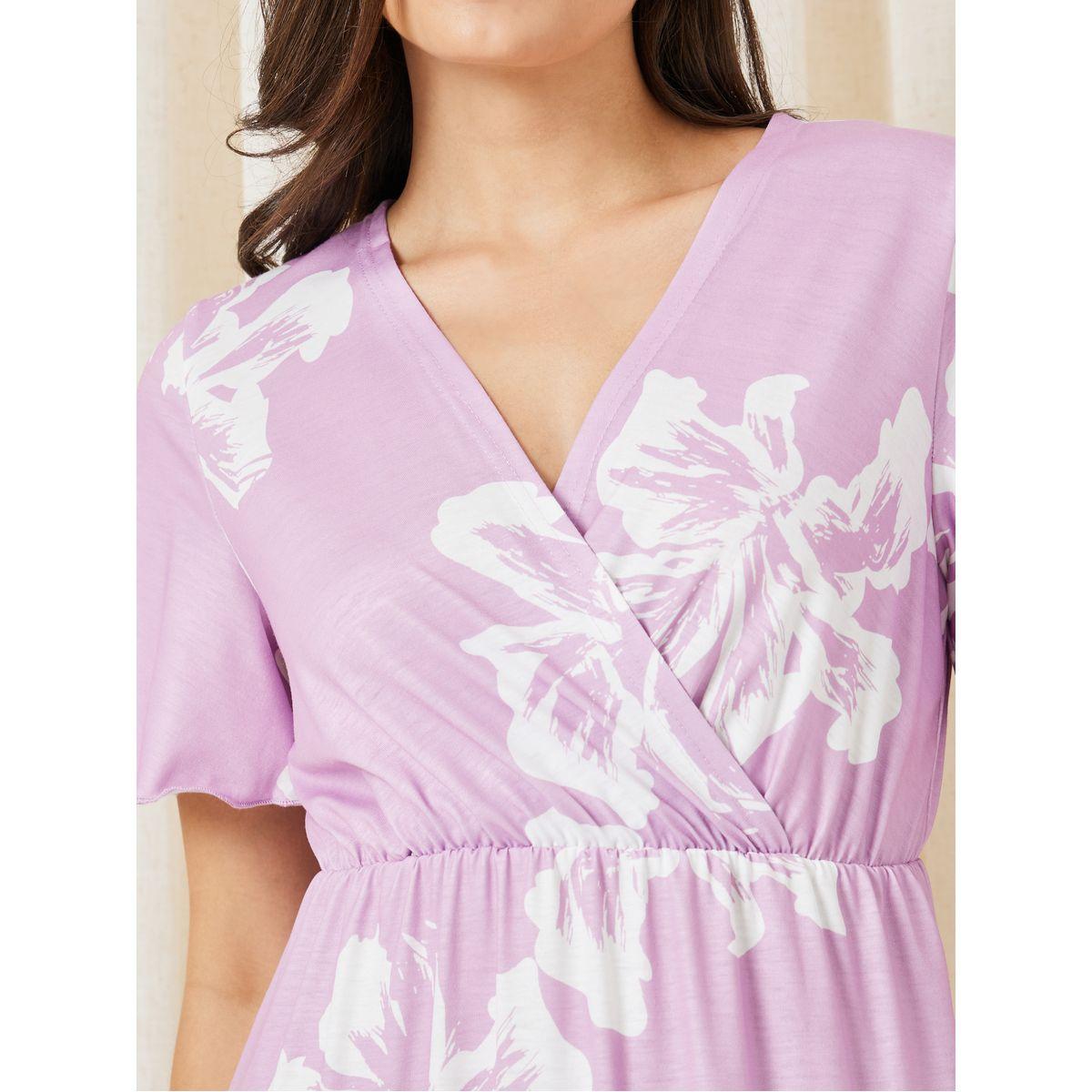 Styli Unwind Floral Print Wrap Over Nightdress-women-clothing-nightwear-nighties-image-4