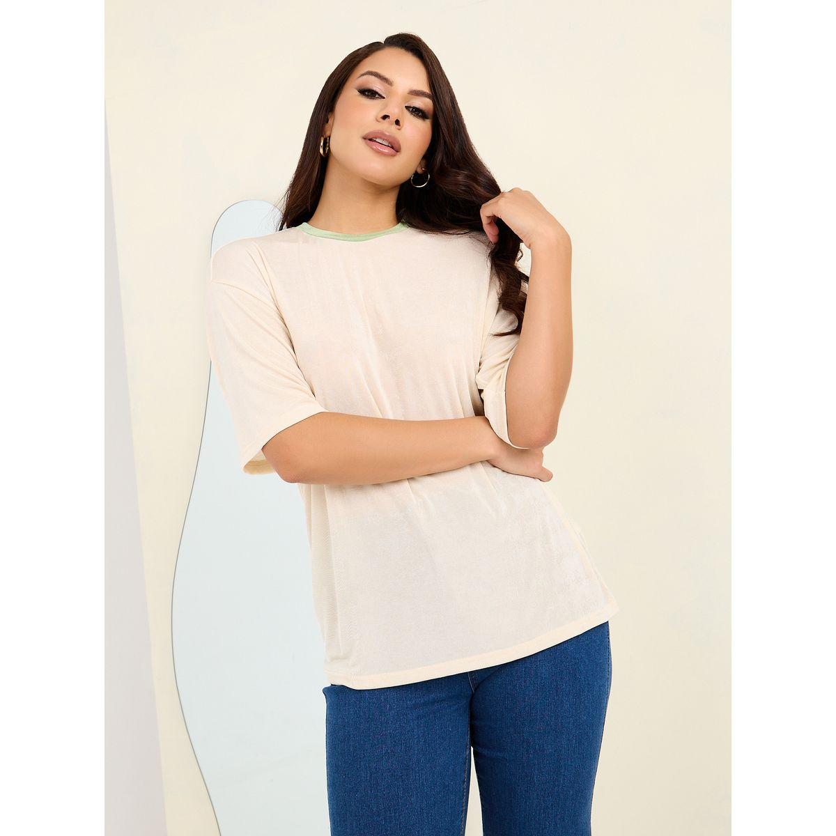 Styli Oversized Solid Drop Shoulder T-Shirt-women-clothing-tshirts-image-3
