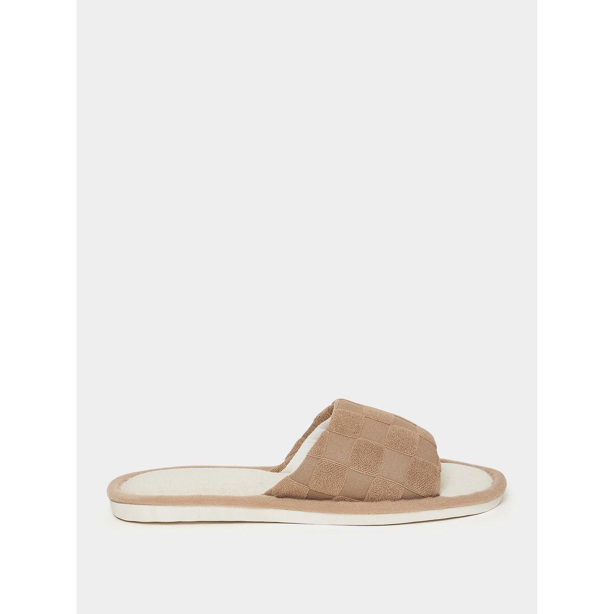 Styli Checked Texture Open Toe Bedroom Slippers-men-shoes-flipflopsandslides-image-1