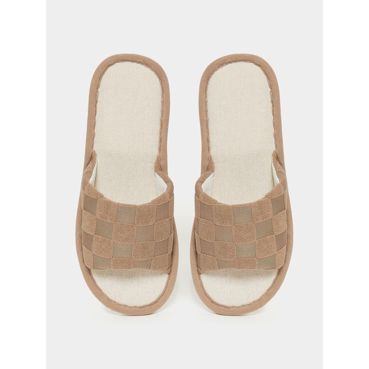 Styli Checked Texture Open Toe Bedroom Slippers-men-shoes-flipflopsandslides-image-4