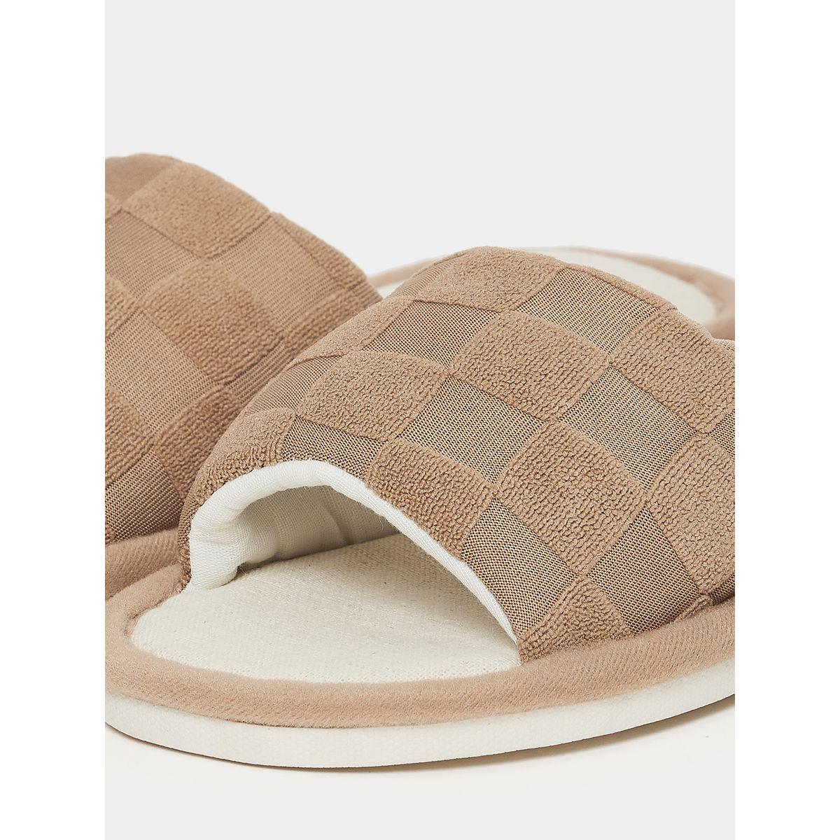 Styli Checked Texture Open Toe Bedroom Slippers-men-shoes-flipflopsandslides-image-5