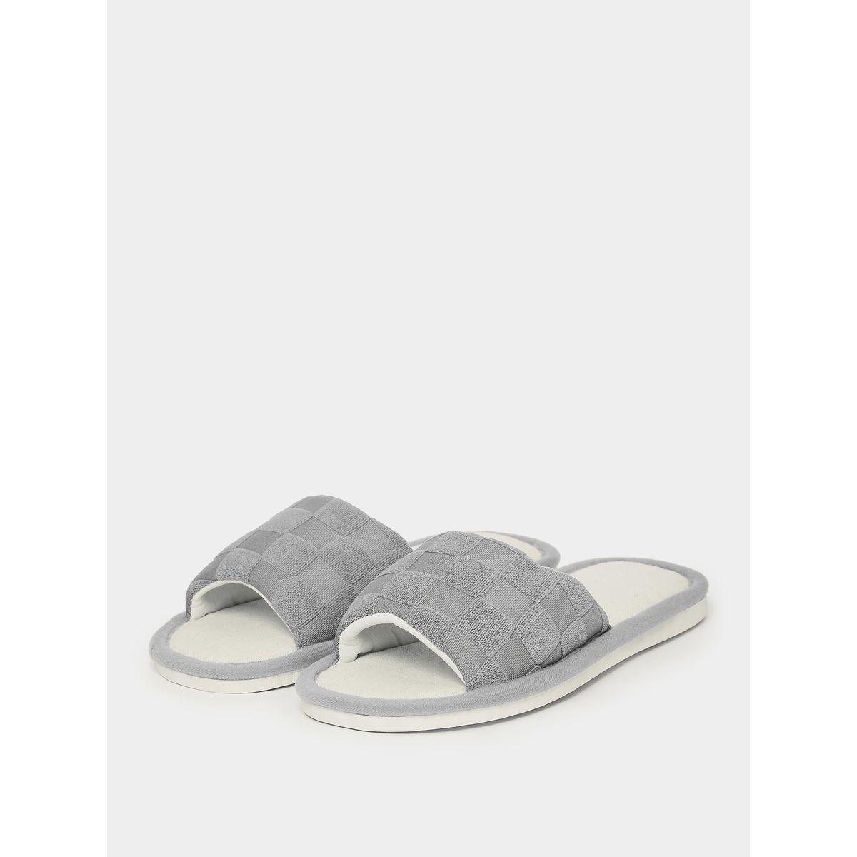 Styli Checked Texture Open Toe Bedroom Slippers-men-shoes-flipflopsandslides-image-2