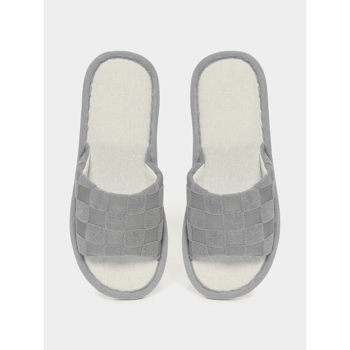 Styli Checked Texture Open Toe Bedroom Slippers-men-shoes-flipflopsandslides-image-4