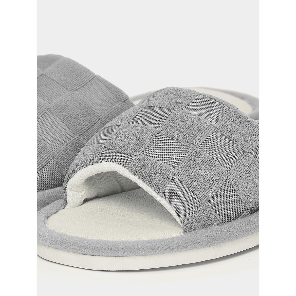 Styli Checked Texture Open Toe Bedroom Slippers-men-shoes-flipflopsandslides-image-5