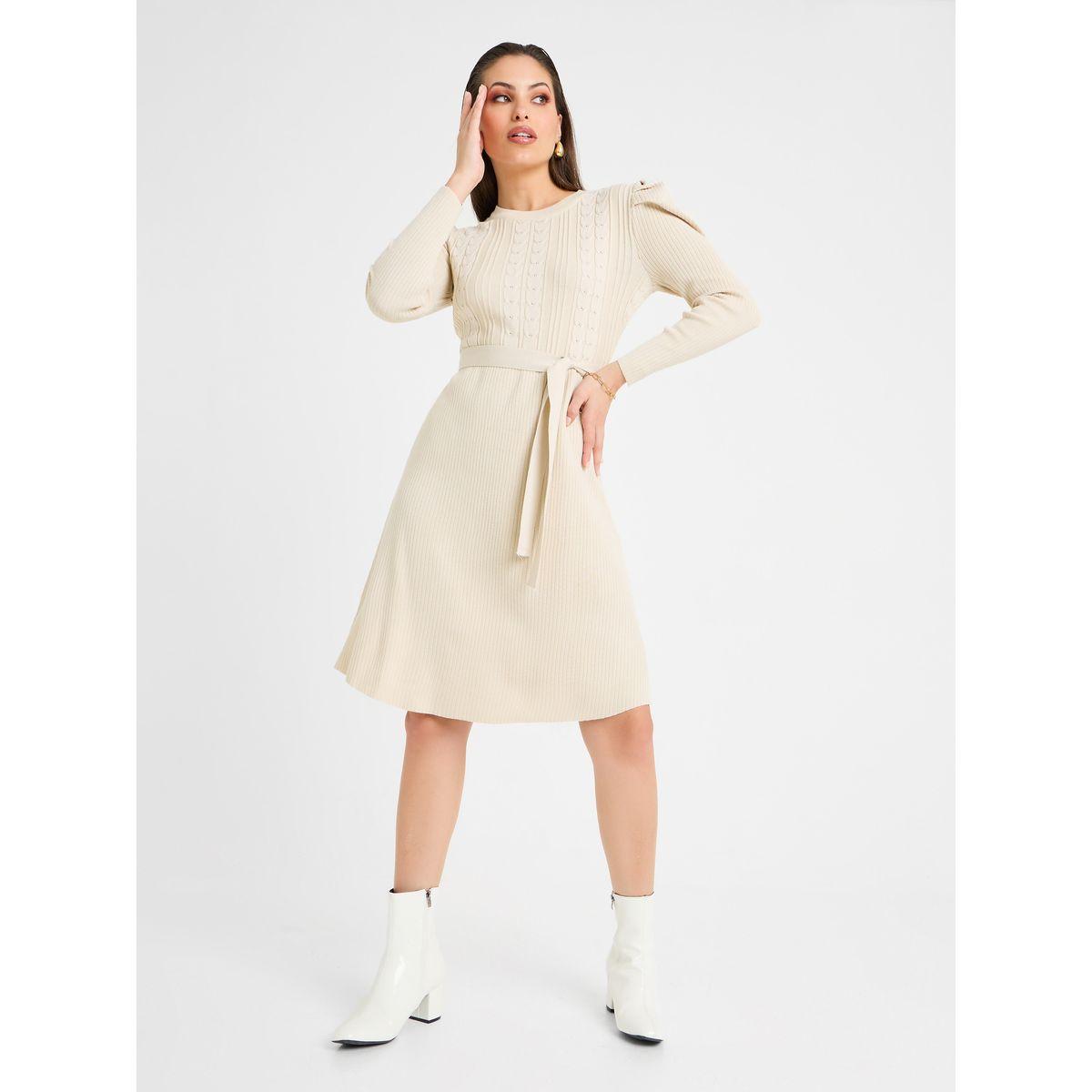 فستان محبوك بطول الركبة-women-clothing-dresses-image-1