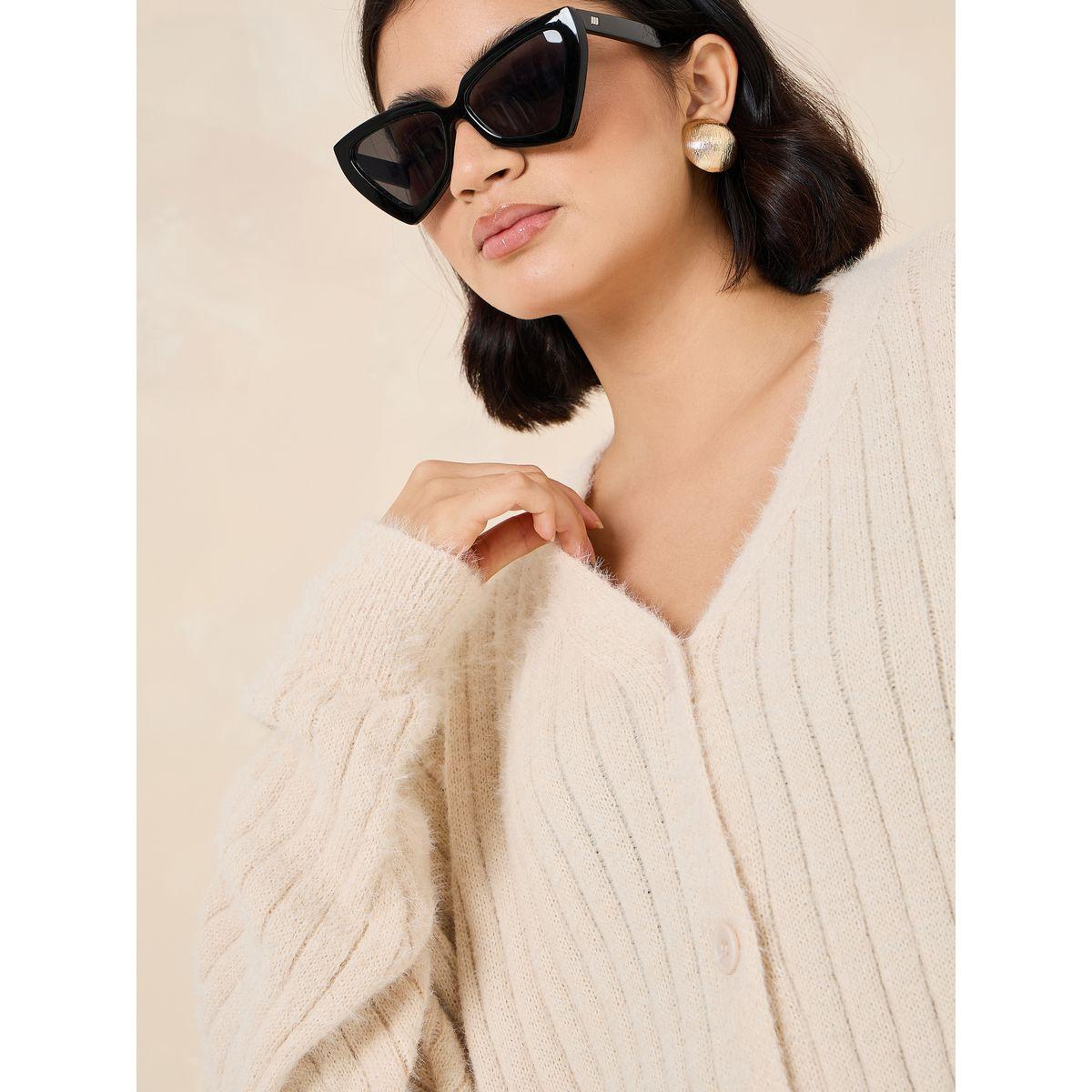 Styli Short Length Fuzzy Knit Button Down Cardigan-women-winterwear-cardigansandjumpers-cardigans-image-4
