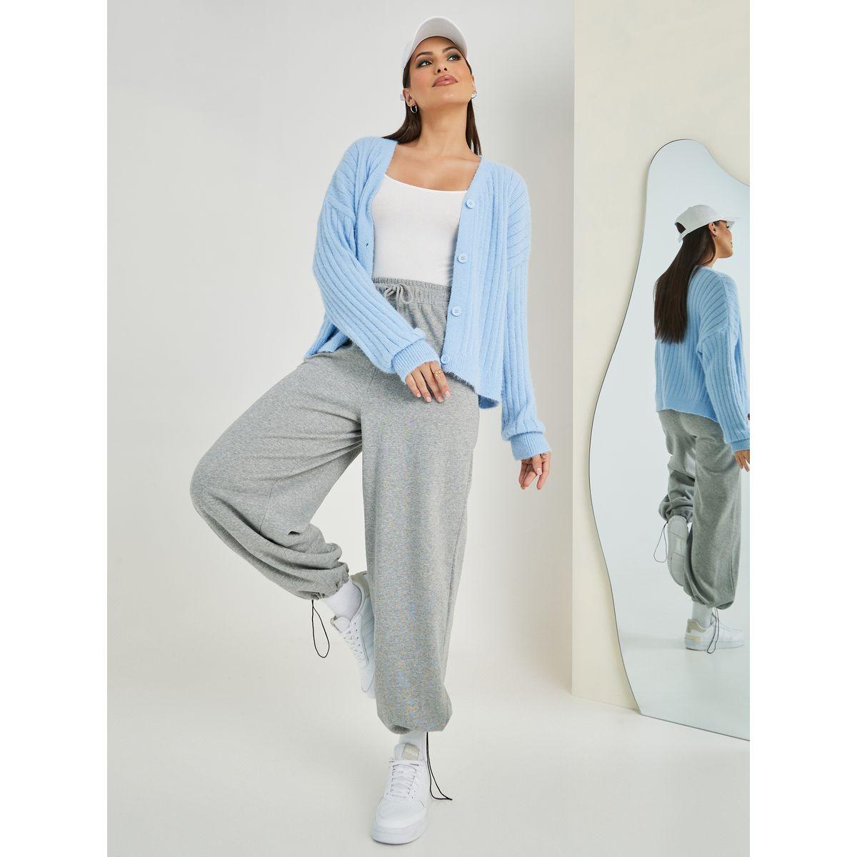 Styli Short Length Fuzzy Knit Button Down Cardigan-women-winterwear-cardigansandjumpers-cardigans-image-4