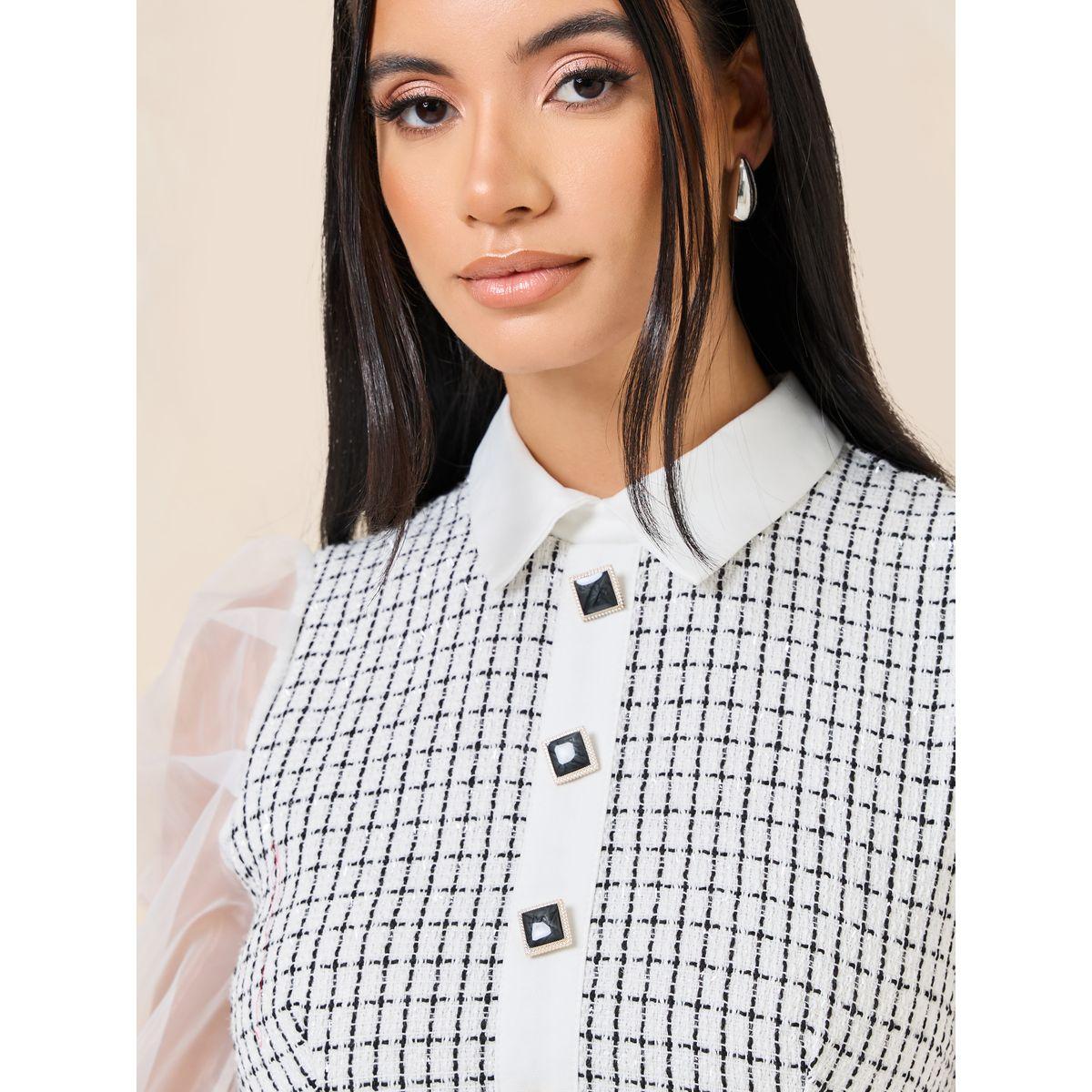 فستان بطول الركبة وتفاصيل شبكية-women-clothing-dresses-image-3