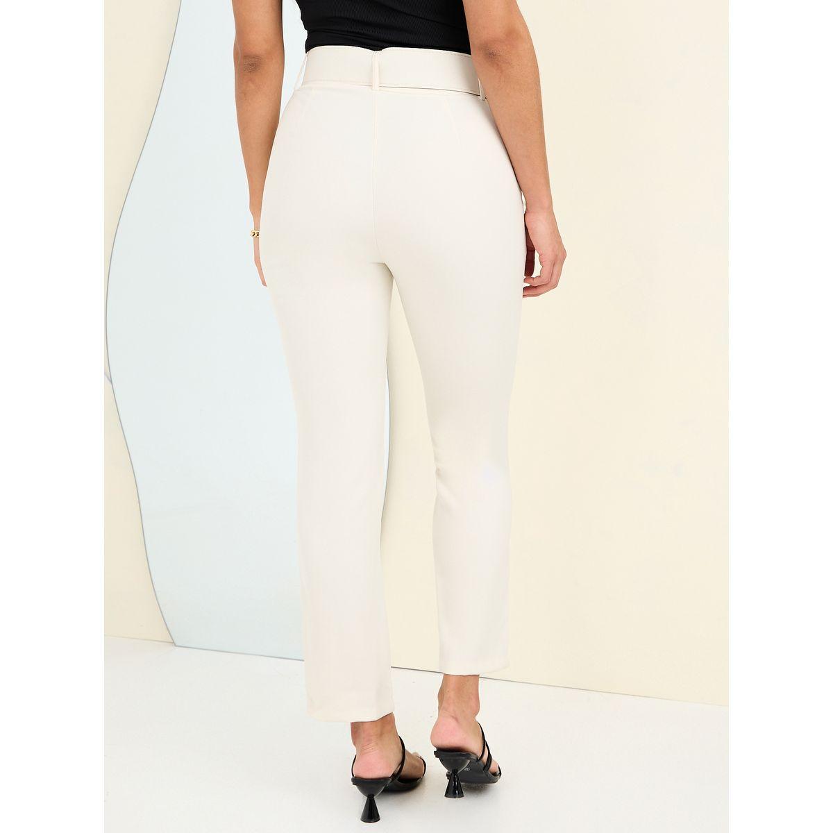 Styli Tapered Fit Tailored Pants With Fabric Belt-women-clothing-bottoms-trousers-image-3