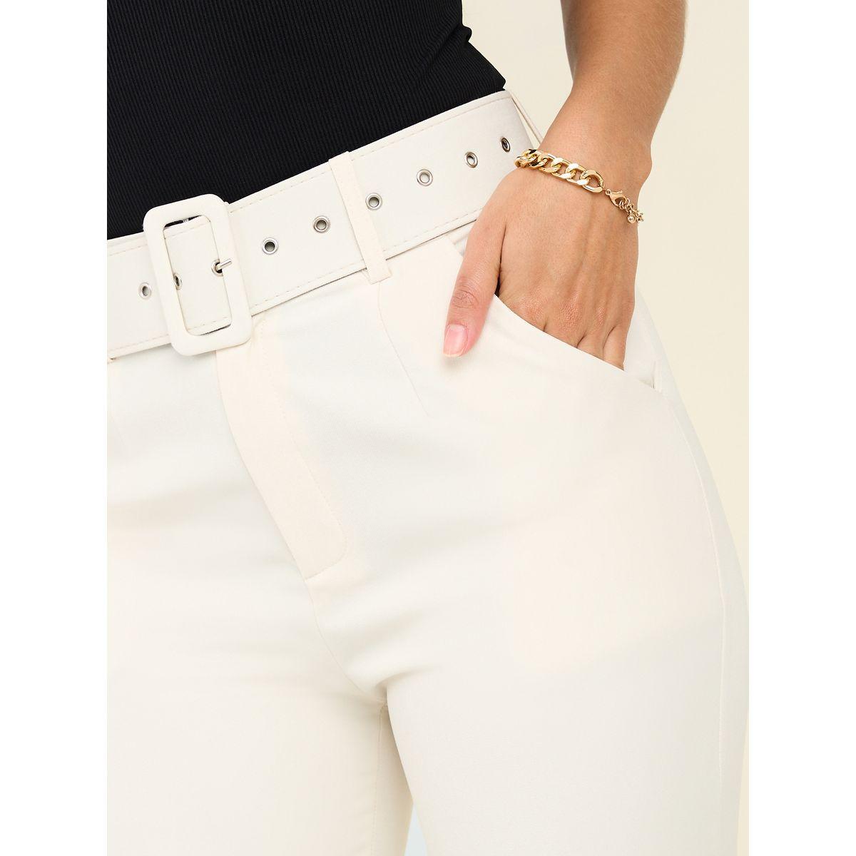 Styli Tapered Fit Tailored Pants With Fabric Belt-women-clothing-bottoms-trousers-image-4