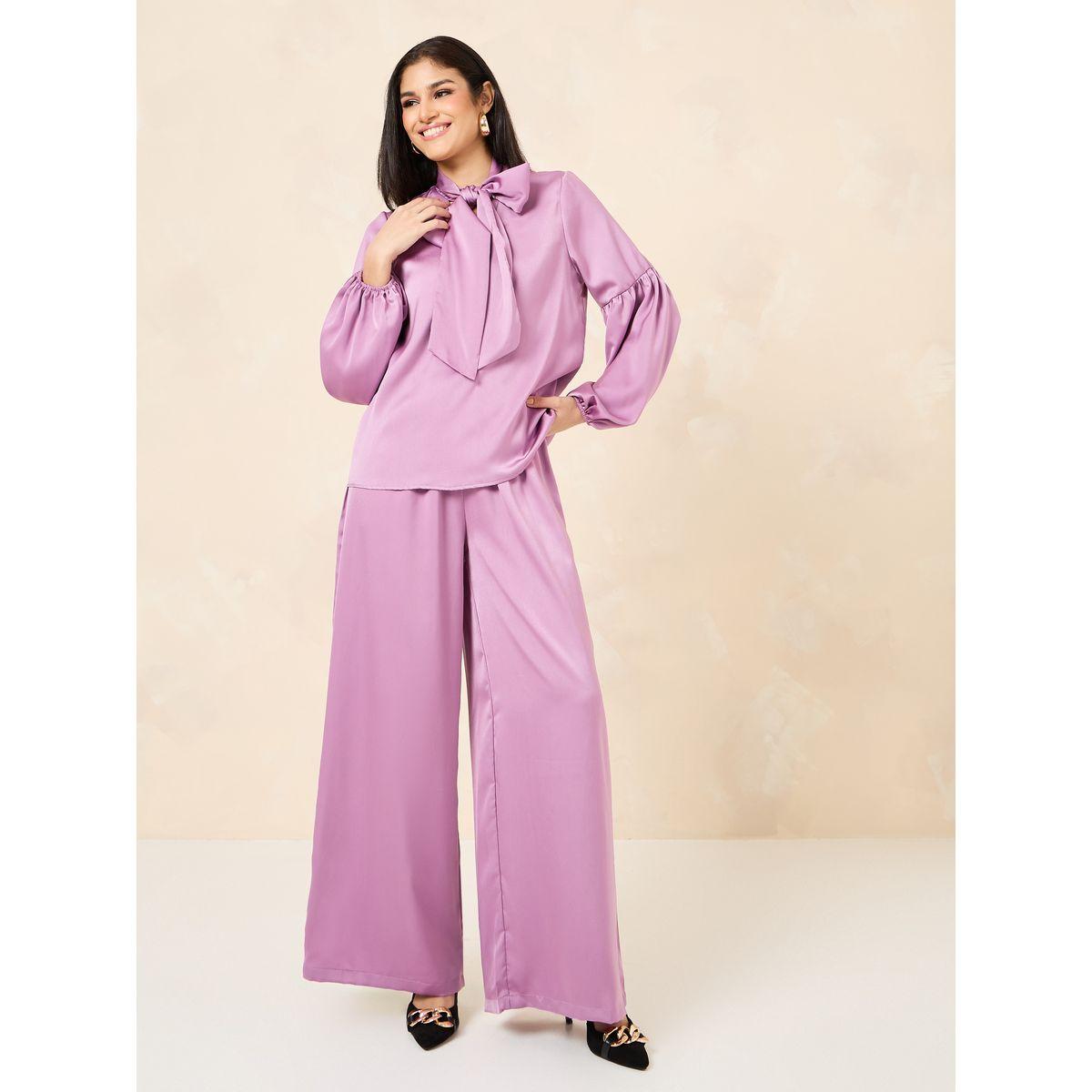 Styli Satin Flowy Wide Leg Trouser-women-clothing-bottoms-trousers-image-1