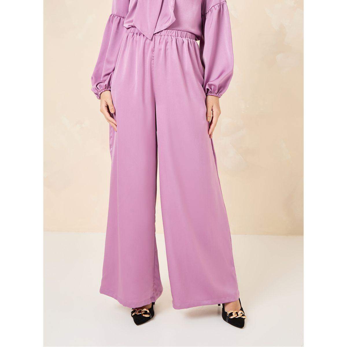 Styli Satin Flowy Wide Leg Trouser-women-clothing-bottoms-trousers-image-2