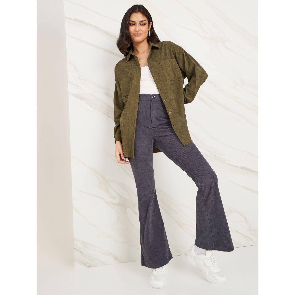 بنطال كوردروي بخصر عالي-women-clothing-bottoms-trousers-image-1