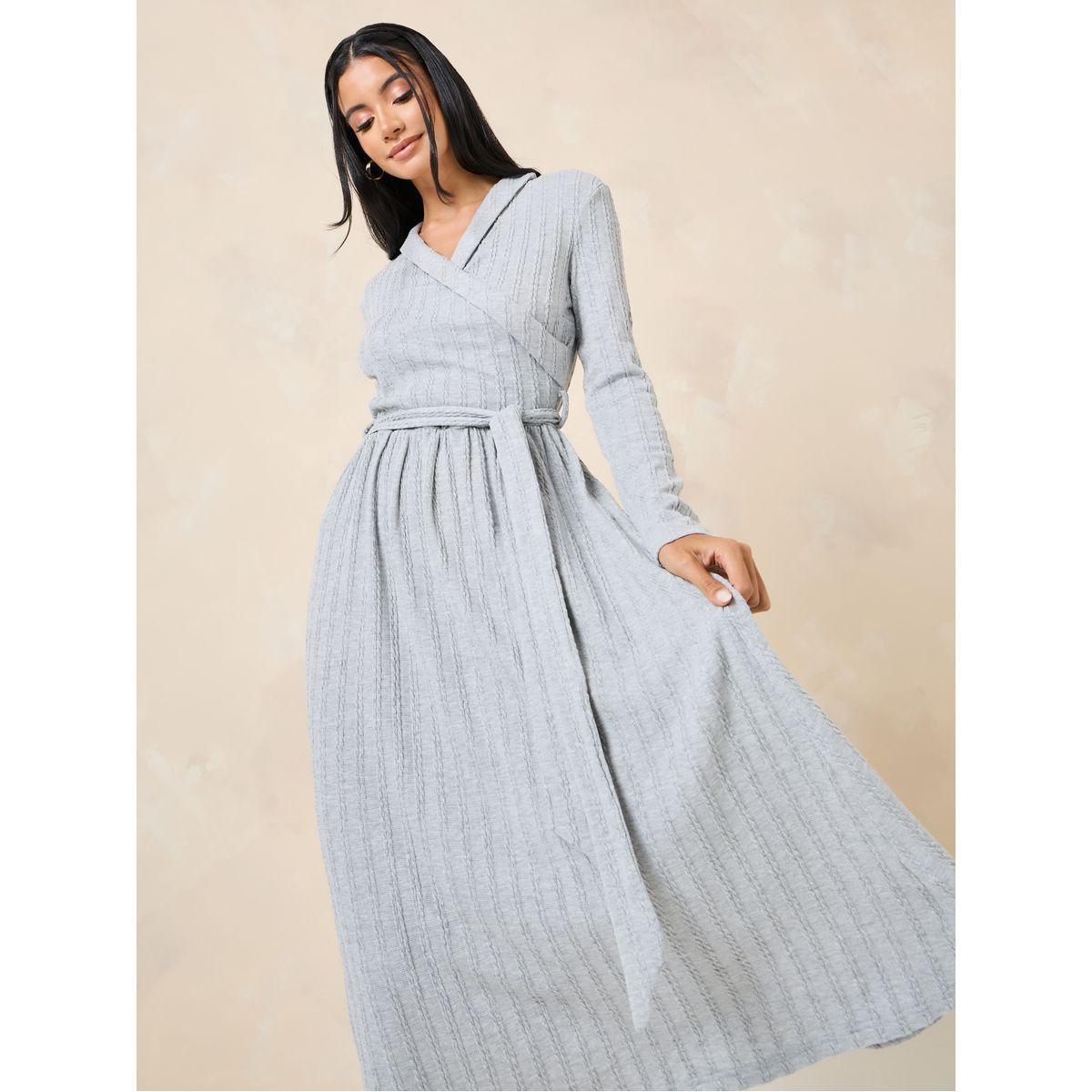 Styli Tie Up Detail Wrap Front Midi Dress-women-clothing-dresses-image-2