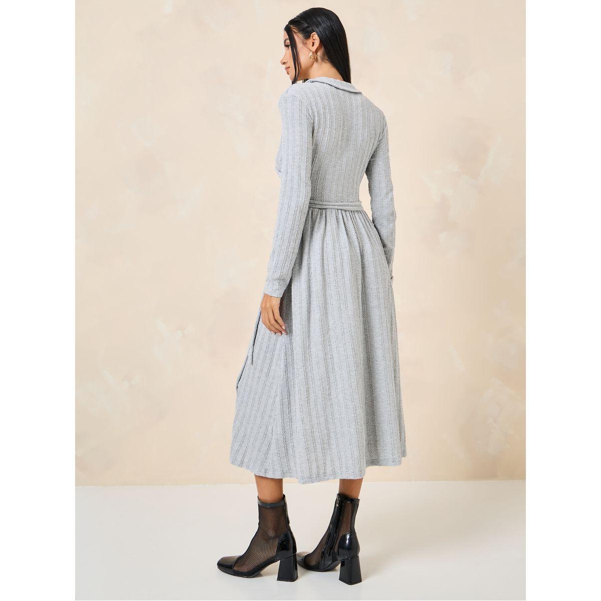 Styli Tie Up Detail Wrap Front Midi Dress-women-clothing-dresses-image-4