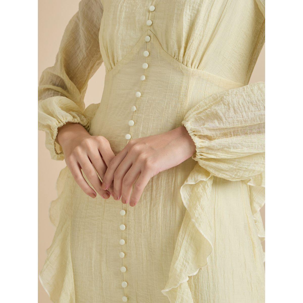 Styli Button Detail Ruffled Shift Maxi Dress-women-clothing-dresses-image-4