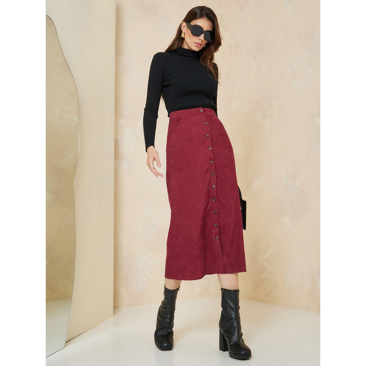 تنورة ميدي كوردروي مع أزرار-women-clothing-bottoms-skirts-image-1