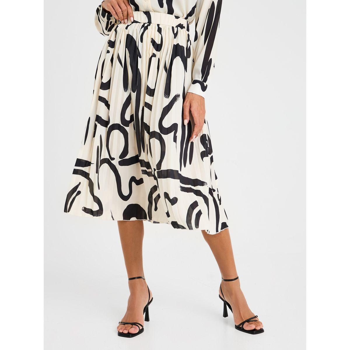 Styli Abstract Print Pleated Midi Skirt-women-clothing-bottoms-skirts-image-2