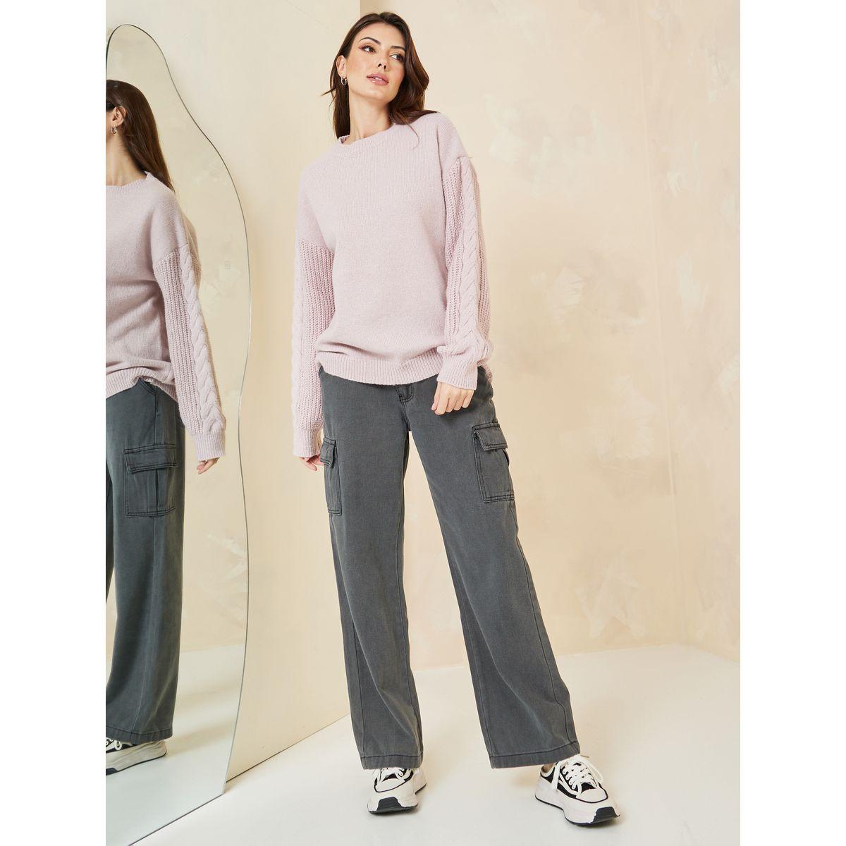 سويتر واسع بتفاصيل محبوكة-women-clothing-cardigansandjumpers-jumpers-image-2