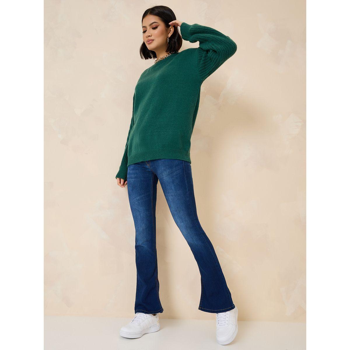 Styli Oversized Sweater With Cable Knit Sleeves-women-clothing-cardigansandjumpers-jumpers-image-2