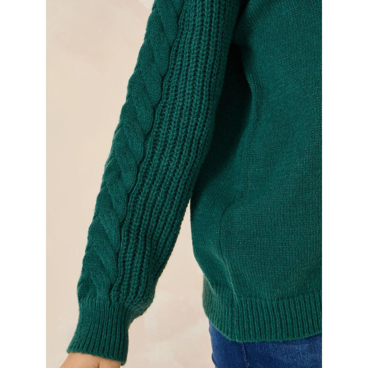 Styli Oversized Sweater With Cable Knit Sleeves-women-clothing-cardigansandjumpers-jumpers-image-5