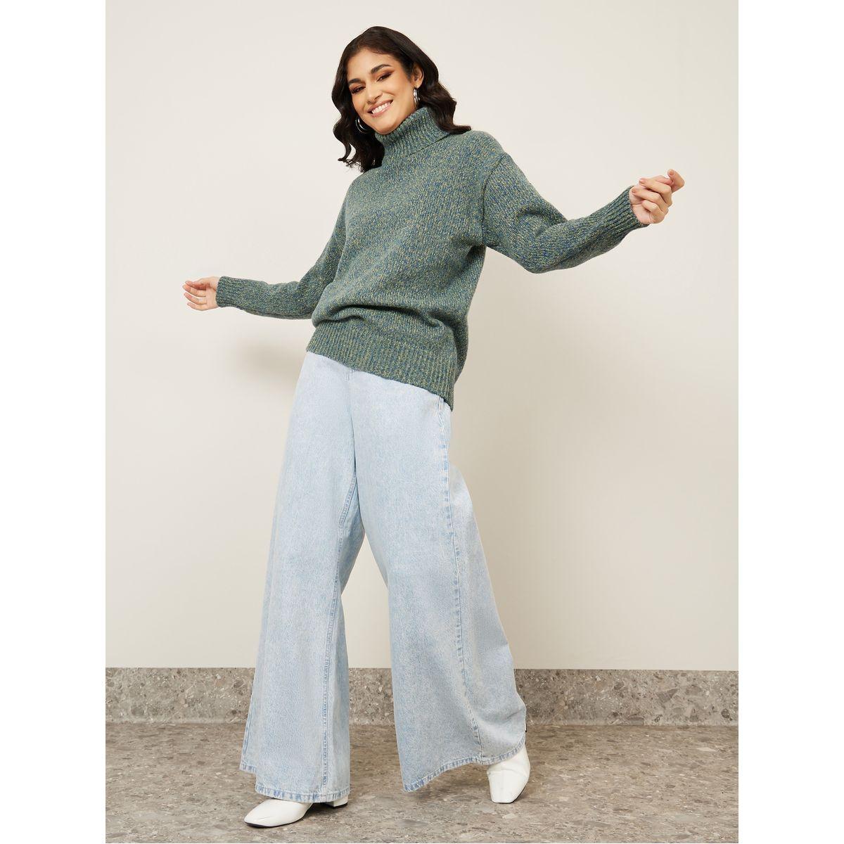 Styli Oversized Chunky Knit Mixed Yarn Sweater-women-clothing-cardigansandjumpers-jumpers-image-1