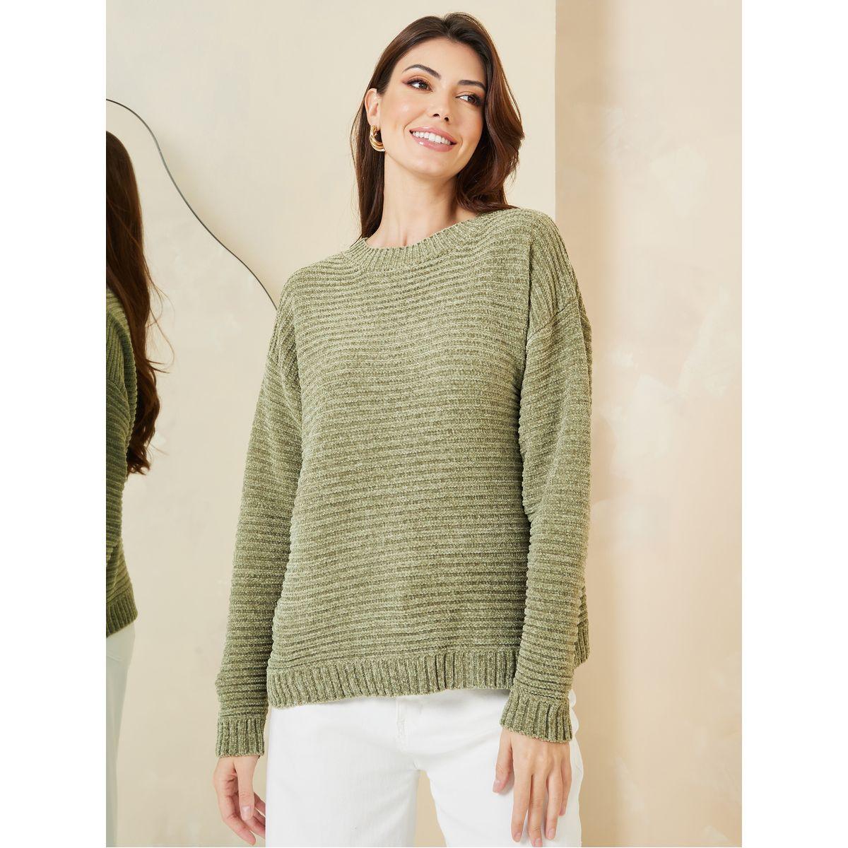 Styli Textured Regular Fit Chenille Yarn Sweater-women-clothing-cardigansandjumpers-jumpers-image-3