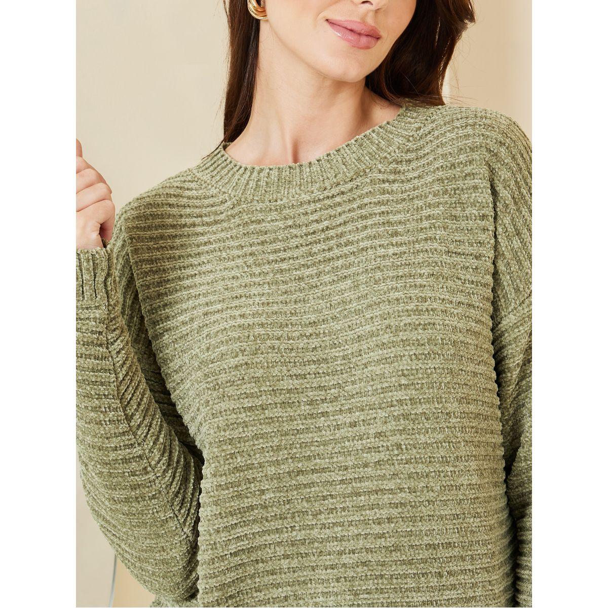 Styli Textured Regular Fit Chenille Yarn Sweater-women-clothing-cardigansandjumpers-jumpers-image-4