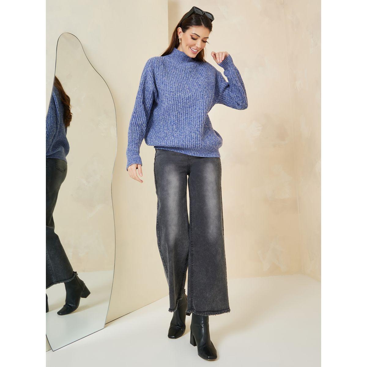 سويتر مضلع بياقة عالية-women-clothing-cardigansandjumpers-jumpers-image-2