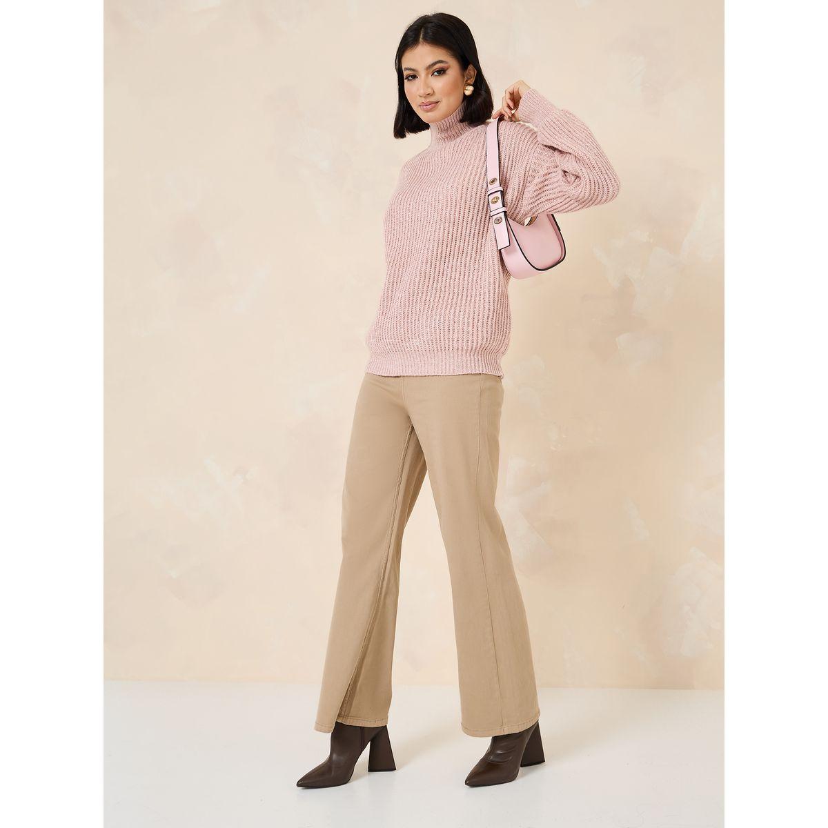 Styli Textured Ribbed High Neck Mixed Yarn Sweater-women-clothing-cardigansandjumpers-jumpers-image-2