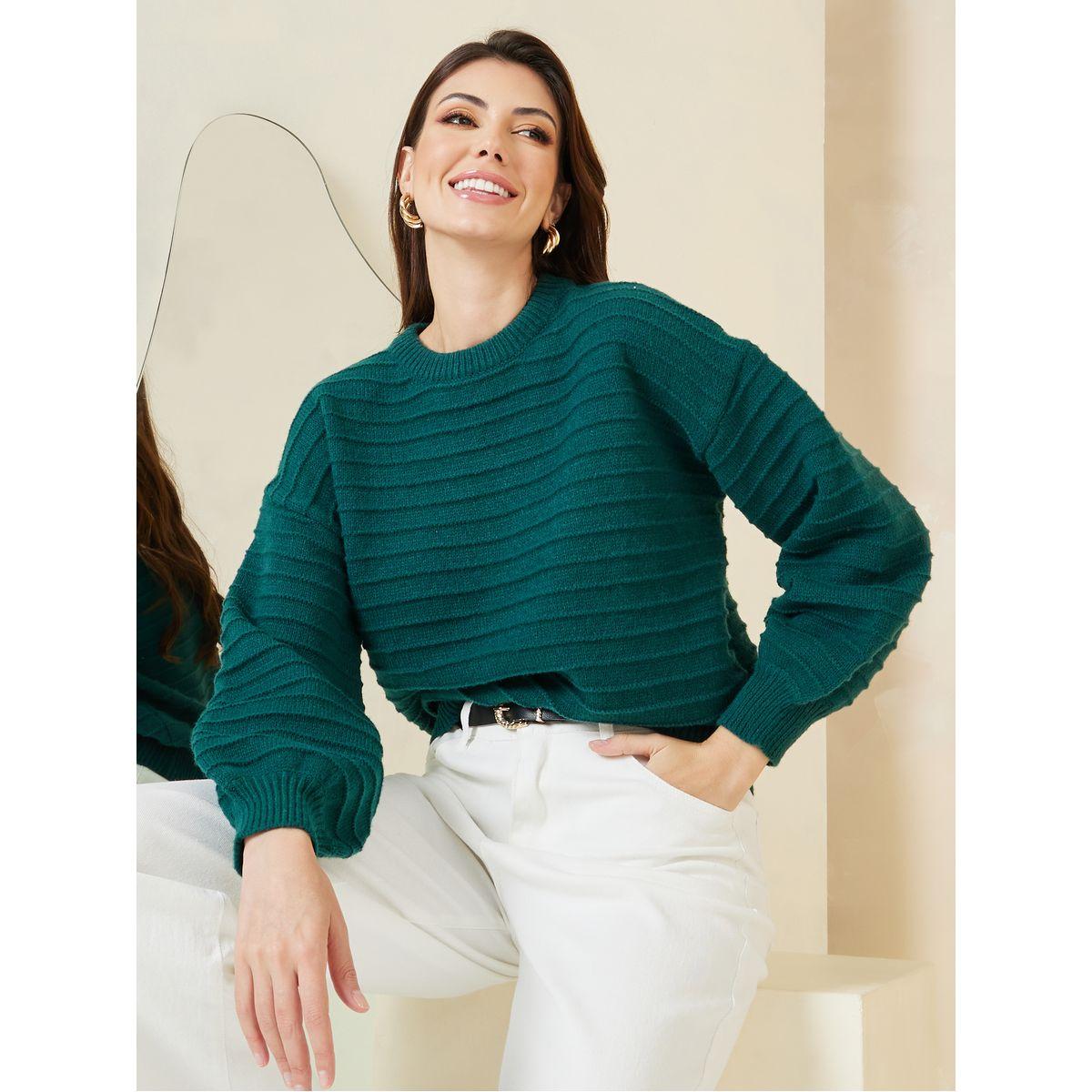 Styli Volume Sleeves Textured Sweater-women-clothing-cardigansandjumpers-jumpers-image-1