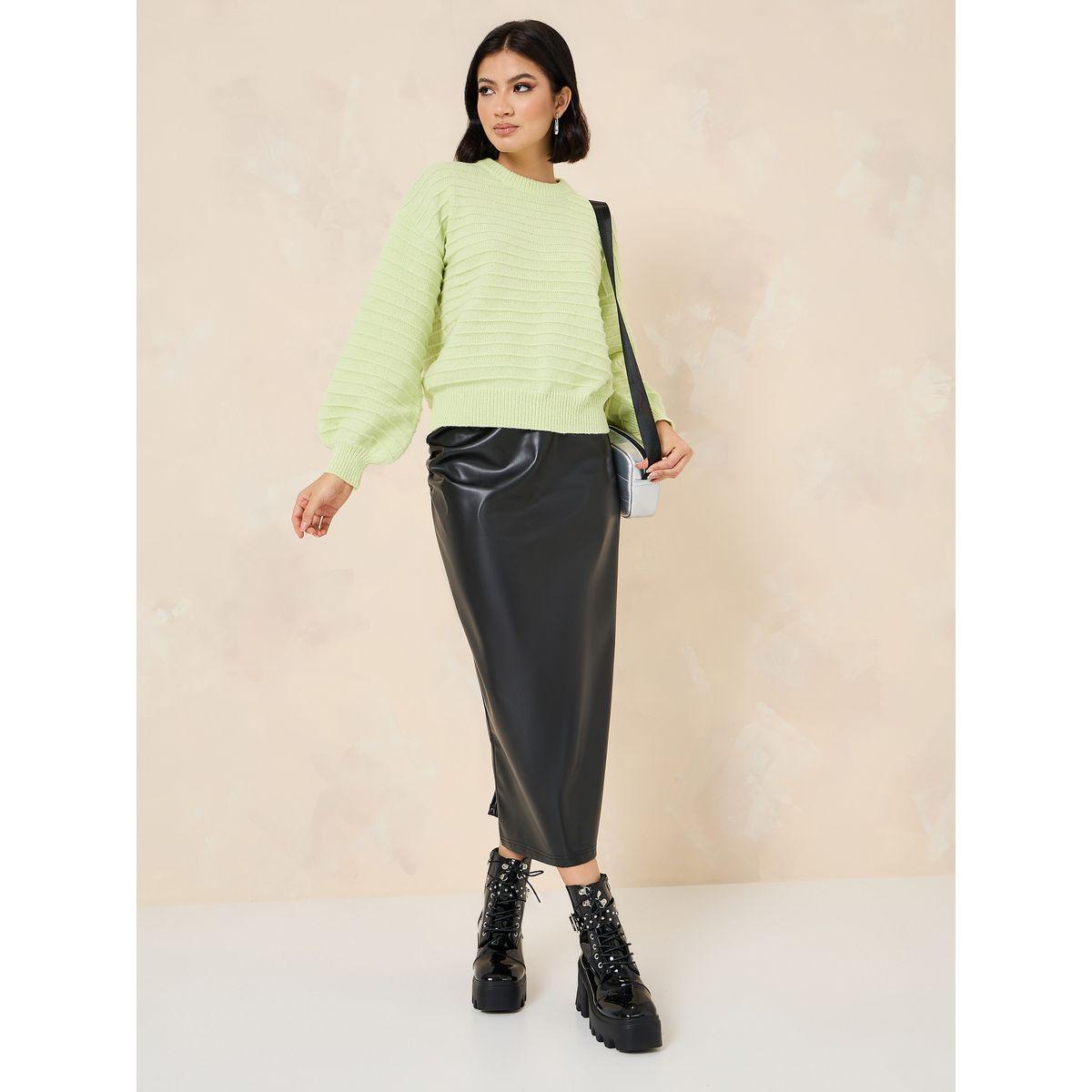 Styli Volume Sleeves Textured Sweater-women-clothing-cardigansandjumpers-jumpers-image-2