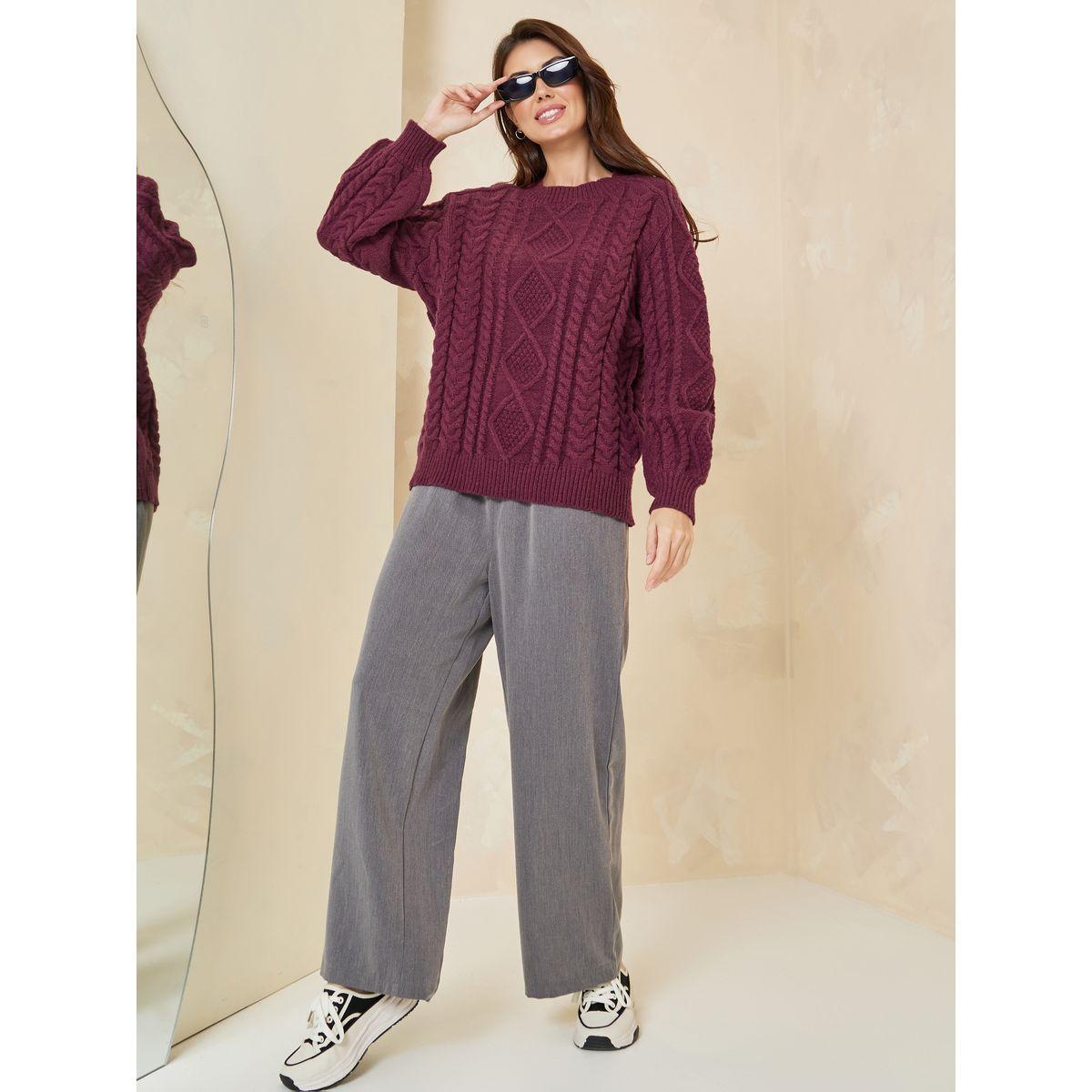سويتر واسع بتفاصيل محبوكة-women-clothing-cardigansandjumpers-jumpers-image-4